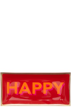 ΠΙΑΤΟ ΓΥΑΛΙΝΟ GIFT COMPANY 21*10 εκ.HAPPY RED GOLD