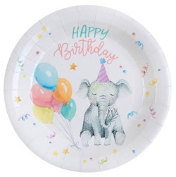 ΠΙΑΤΑ ΧΑΡΤΙΝΑ Ø22,5cm.ΣΕΤ 10ΤΕΜ.HAPPY BIRTHDAY KIDDIES