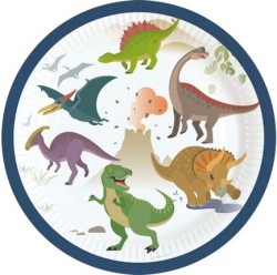 ΠΙΑΤΑ Ø18cm.ΣΕΤ 8ΤΕΜ.HAPPY DINOSAUR