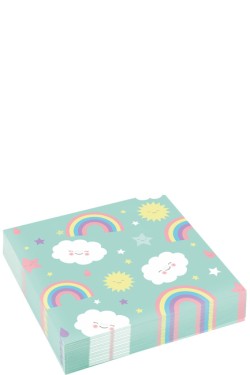 ΧΑΡΤΟΠΕΤΣΕΤΕΣ 33cm.ΣΕΤ 20ΤΕΜ.RAINBOW & CLOUD