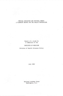 Medical Education and Societal Needs