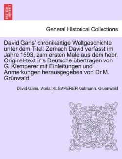 David Gans Chronikartige Weltgeschichte Unter Dem Titel