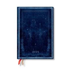 Inkblot (Old Leather Collection) Midi 12-month Horizontal Hardback Dayplanner 2025 (Elastic Band Closure)
