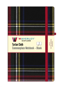 Stewart Modern Black Tartan Hardback Blank Notebook: Large 21cm x 13cm