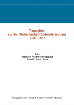 Trauregister aus den Kirchenbuchern Sudniedersachsens 1801-1852