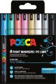 ΜΑΡΚΑΔΟΡΟΣ ΖΩΓΡΑΦΙΚΗΣ UNI POSCA PC-1M 0,7mm.ΣΕΤ 8ΤΕΜ.METALLIC