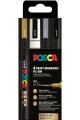 ΜΑΡΚΑΔΟΡΟΣ ΖΩΓΡΑΦΙΚΗΣ UNI POSCA PC-3M 0,9-1,3mm.ΣΕΤ 4ΤΕΜ.FESTIVE