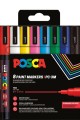 ΜΑΡΚΑΔΟΡΟΣ ΖΩΓΡΑΦΙΚΗΣ UNI POSCA PC-3M 0,9-1,3mm.ΣΕΤ 8ΤΕΜ.STANDARD