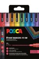 ΜΑΡΚΑΔΟΡΟΣ ΖΩΓΡΑΦΙΚΗΣ UNI POSCA PC-3M 0,9-1,3mm.ΣΕΤ 8ΤΕΜ.GLITTER