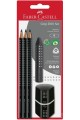ΣΕΤ (3 ΜΟΛΥΒΙΑ FABER GRIP 2001+ΞΥΣΤΡΑ+ΓΟΜΑ) BLACK 580024